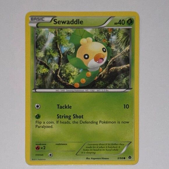 POKEMON CARD: Sewaddle #3/98 (Pokemon Emerging Powers) - Picture 1 of 2